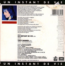 [Pochette de Un instant de vie (SHONA) - verso]