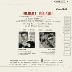 [Pochette de L’homme et la musique (Gilbert BCAUD) - verso]