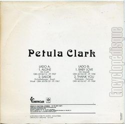 [Pochette de Alone (Petula CLARK) - verso]