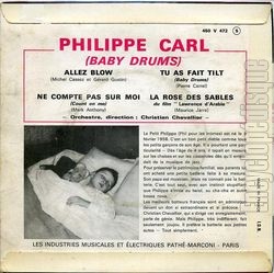 [Pochette de Allez blow (Philippe CARL (Baby Drums)) - verso]