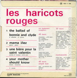 [Pochette de The ballad of Bonnie and Clyde (Les HARICOTS ROUGES) - verso]