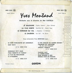 [Pochette de Je soussign (Yves MONTAND) - verso]