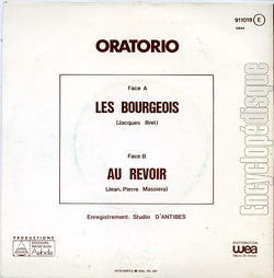 [Pochette de Les bourgeois (ORATORIO) - verso]