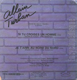 [Pochette de Si tu croises un homme (Allain TURBAN) - verso]