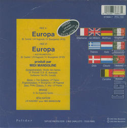 [Pochette de Europa (UNITED FEELINGS OF EUROPE) - verso]