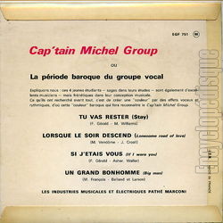 [Pochette de Tu vas rester (CAP’TAIN MICHEL GROUP) - verso]