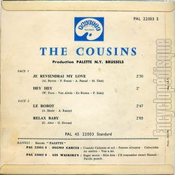 [Pochette de Je reviendrai my love (The COUSINS) - verso]