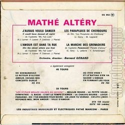 [Pochette de My fair lady (Math ALTRY) - verso]