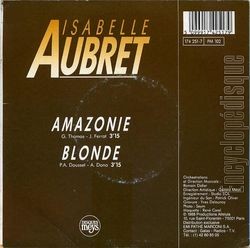 [Pochette de Amazonie (Isabelle AUBRET) - verso]