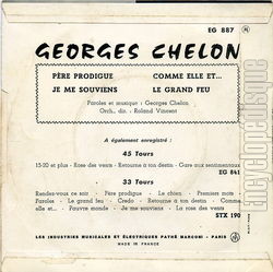 [Pochette de Pre prodigue (Georges CHELON) - verso]