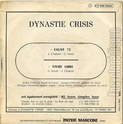 [Pochette de Faust 72 (DYNASTIE CRISIS) - verso]