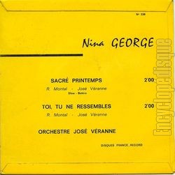 [Pochette de Sacr printemps (Nina GEORGE) - verso]