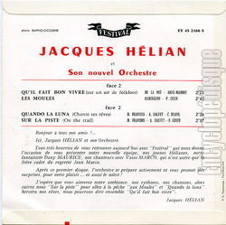 [Pochette de Qu’il fait bon vivre (Jacques HLIAN) - verso]