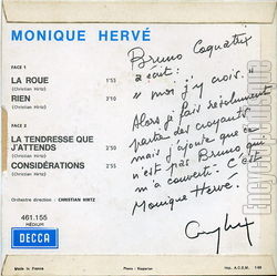 [Pochette de La roue (Monique HERV) - verso]