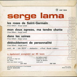 [Pochette de Les roses de Saint-Germain (Serge LAMA) - verso]