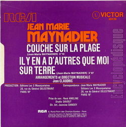 [Pochette de Couch sur la plage (Jean-Marie MAYNADIER) - verso]