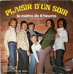 [Pochette de Le mtro de 6 heures (PLAISIR D’UN SOIR)]