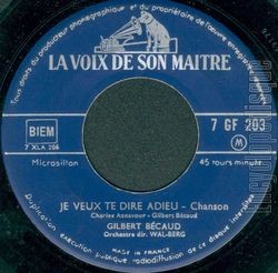 [Pochette de Je veux te dire adieu (Gilbert BCAUD)]