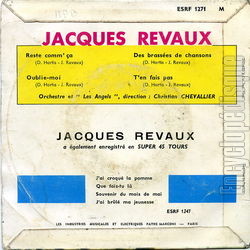 [Pochette de Reste comm’a (Jacques REVAUX) - verso]