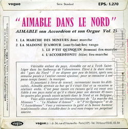 [Pochette de Aimable dans le Nord - vol. 23 (AIMABLE) - verso]