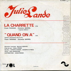 [Pochette de La charrette (Julie LANDE) - verso]