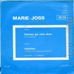 [Pochette de Devinez qui vient diner (MARIE-JOSS) - verso]