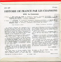 [Pochette de Histoire de France par les chansons n17 (HISTOIRE DE FRANCE PAR LES CHANSONS) - verso]