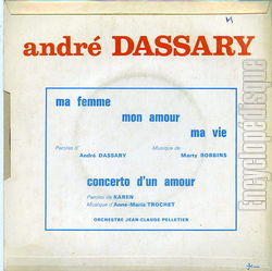 [Pochette de Ma femme, mon amour, ma vie (Andr DASSARY) - verso]