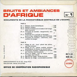 [Pochette de Bruits et ambiances d’Afriques (DOCUMENT) - verso]