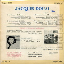 [Pochette de La chanson de Tessa (Jacques DOUAI) - verso]