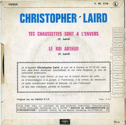 [Pochette de Tes chaussettes sont  l’envers (Christopher LAIRD) - verso]