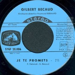 [Pochette de Je te promets (Gilbert BCAUD)]