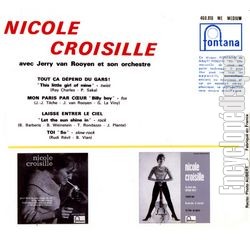 [Pochette de Laisse entrer le ciel (Nicole CROISILLE) - verso]