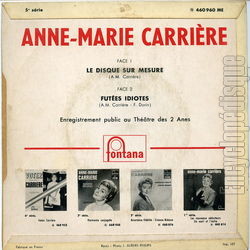 [Pochette de Le disque sur mesure (Anne-Marie CARRIRE) - verso]