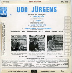 [Pochette de Dans ma vie (Udo JRGENS) - verso]