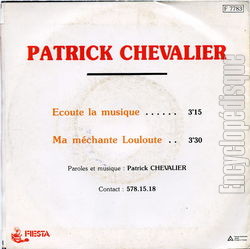 [Pochette de coute la musique (Patrick CHEVALIER) - verso]