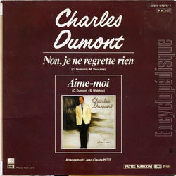 [Pochette de Non, je ne regrette rien (Charles DUMONT) - verso]