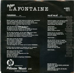 [Pochette de Paramour (Philippe LAFONTAINE) - verso]