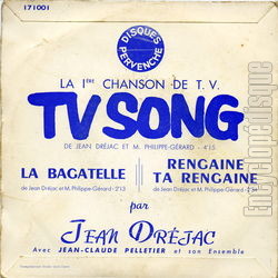 [Pochette de TV song (Jean DRJAC) - verso]