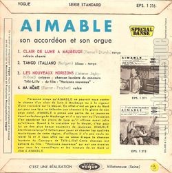 [Pochette de Clair de lune  Maubeuge (AIMABLE) - verso]