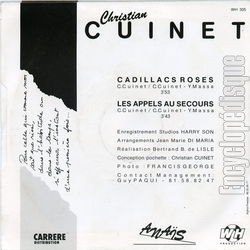 [Pochette de Cadillacs roses (Christian CUINET) - verso]