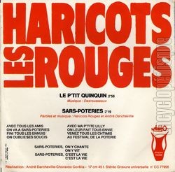 [Pochette de Souvenir du Festival de la Poterie (Les HARICOTS ROUGES) - verso]