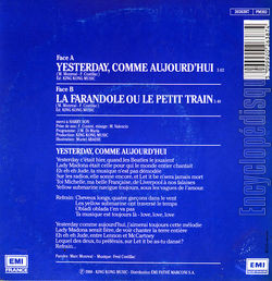 [Pochette de Yesterday comme aujourd’hui (TOP.STARS) - verso]