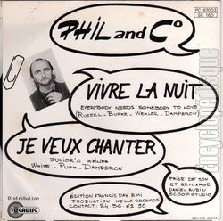 [Pochette de Vivre la nuit (PHIL and CO) - verso]