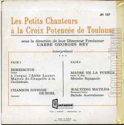 [Pochette de Benedictus (Les PETITS CHANTEURS  LA CROIX POTENCE DE TOULOUSE) - verso]