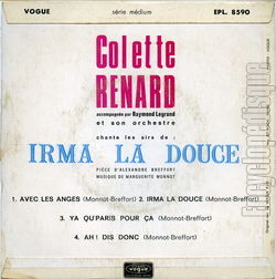 [Pochette de Irma la douce (Colette RENARD) - verso]