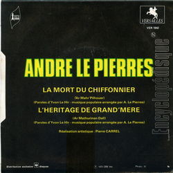 [Pochette de La mort du chiffonnier (Andr LE PIERRES) - verso]