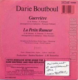 [Pochette de Guerrire (Darie BOUTBOUL) - verso]