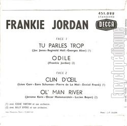 [Pochette de Tu parles trop (Frankie JORDAN) - verso]