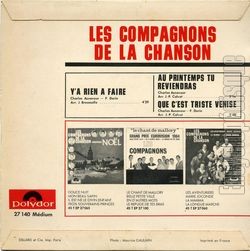 [Pochette de Au printemps tu reviendras (Les COMPAGNONS DE LA CHANSON) - verso]